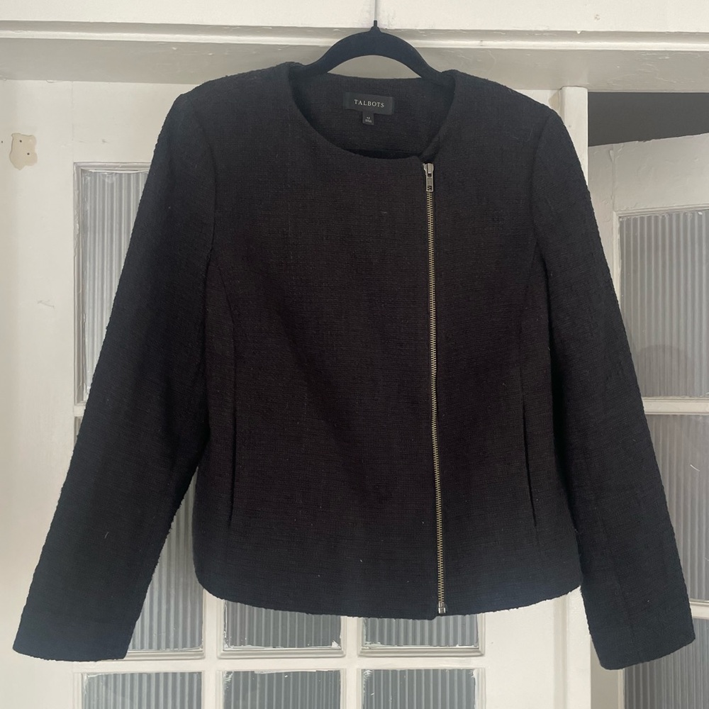 Talbots Tweed Collarless Jacket - image 2